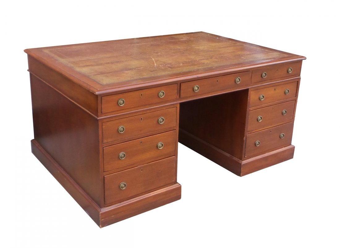 Antique Mahogany Partners Desk (1 of 10)