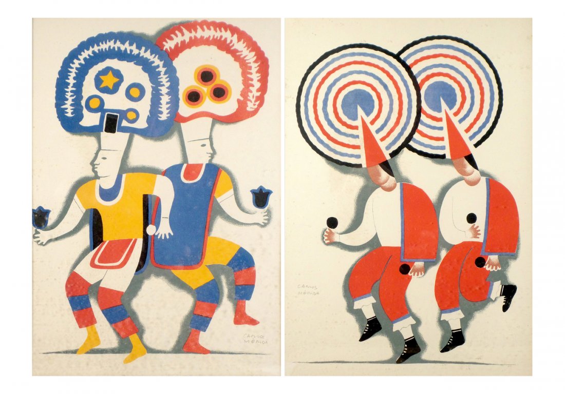 Two Carlos Merida Signed Stencil Prints (1 of 5)