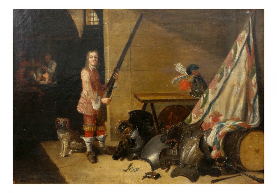 Oil on Canvas, Interior Scene (1 of 5)