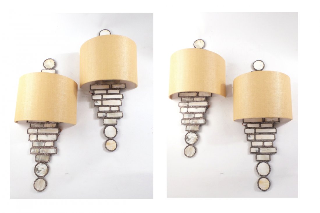 Four Geometric Vaughn Sconces (1 of 8)