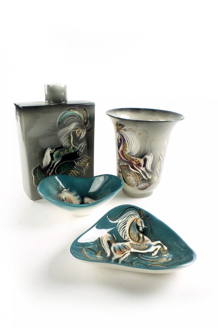 Sasha Brastoff, 2 Vases and 2 Bowls (1 of 10)