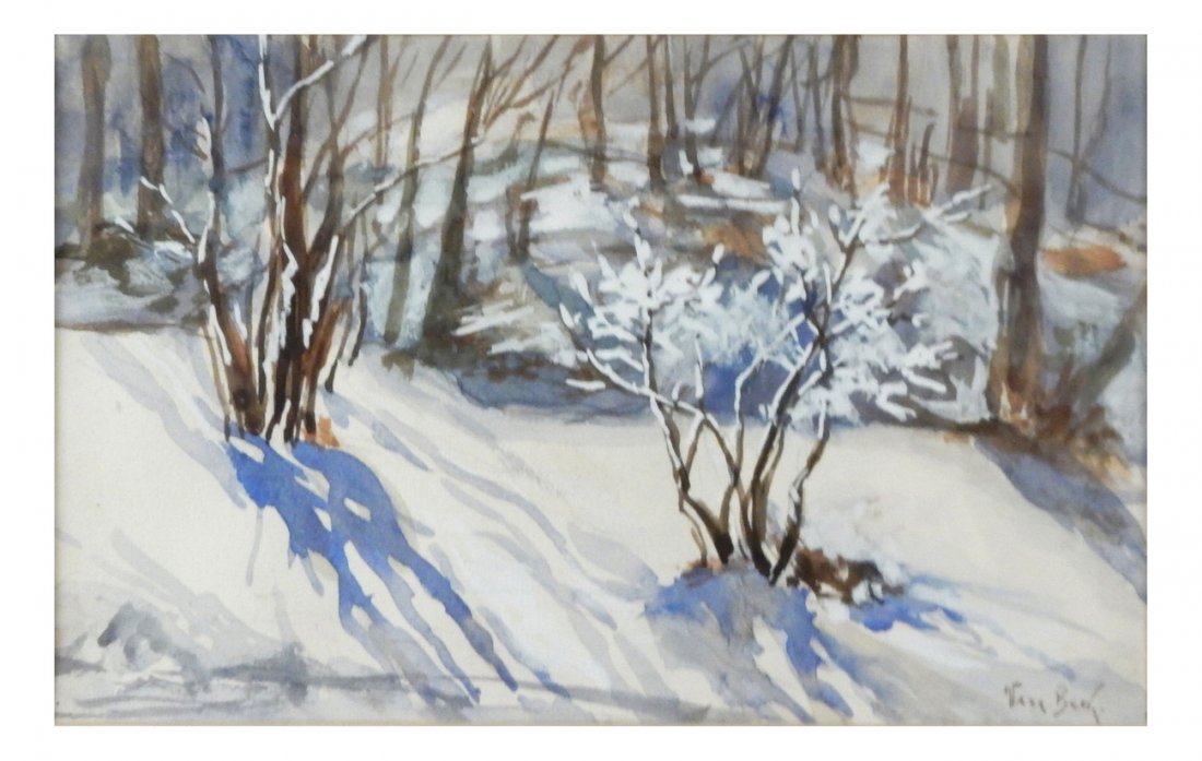 Beck, Winter Scene - Watercolor (1 of 4)