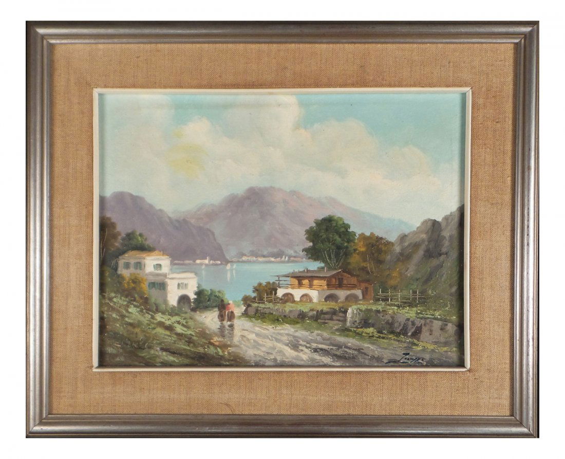 Oil on Canvas, Mountain/River Scene (1 of 5)