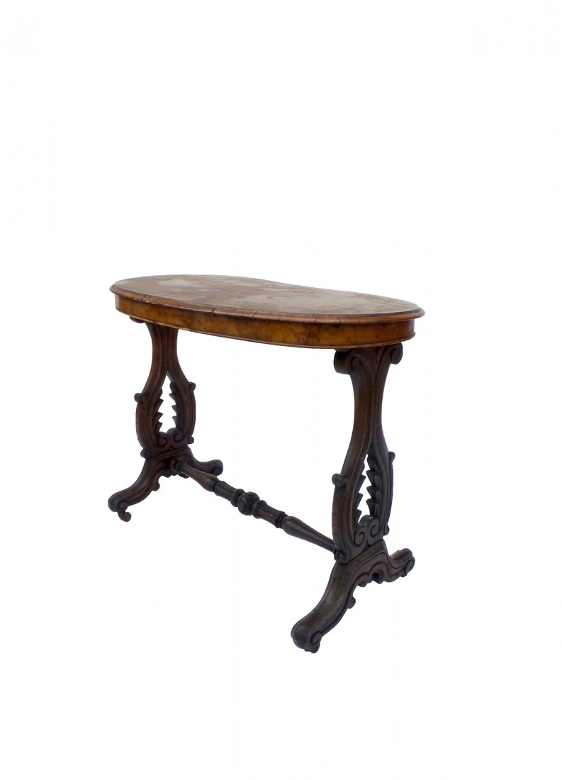 Kidney Shaped Walnut Trestle Table (1 of 7)