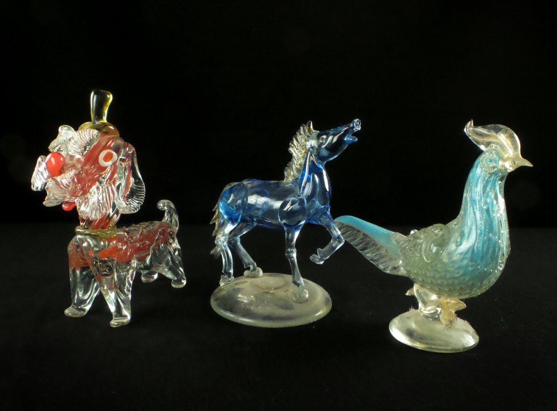Three Venetian Glass Animals (1 of 6)