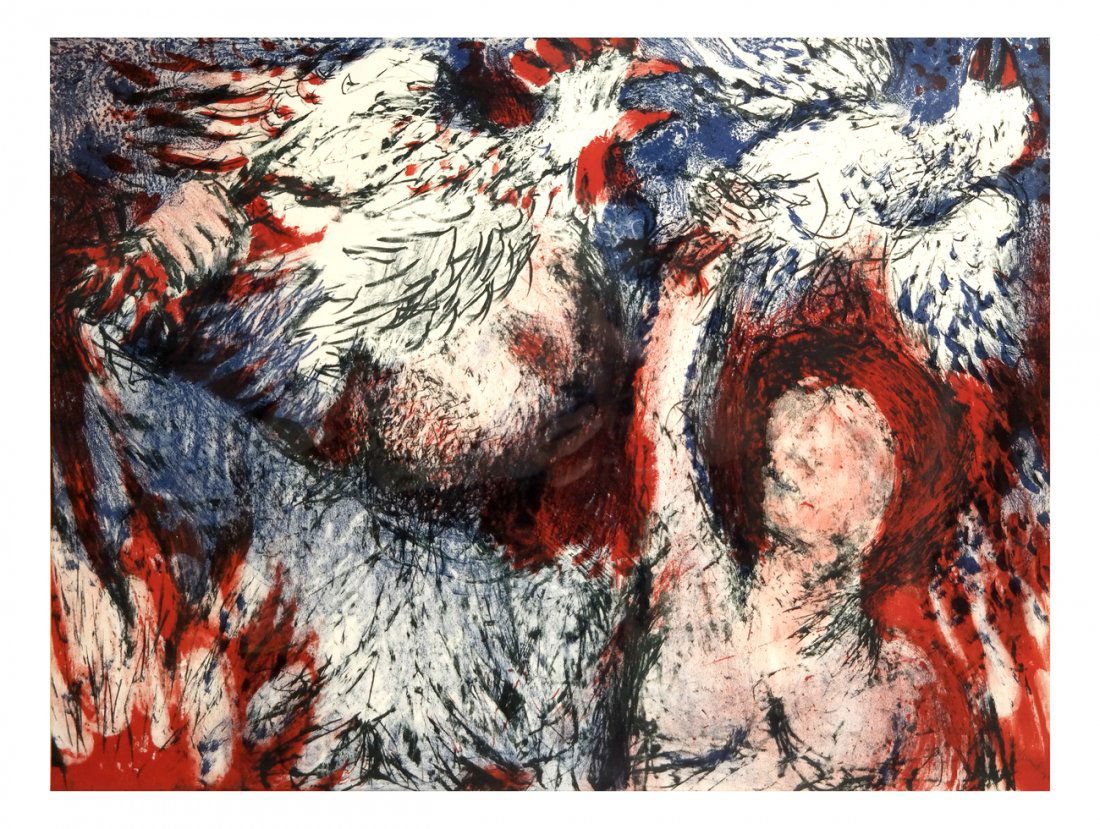 Lithograph - Woman & Birds (1 of 3)