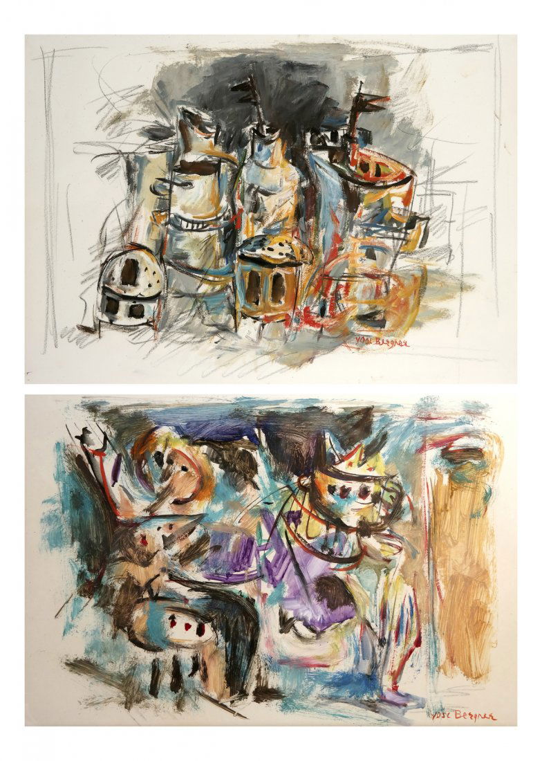 Yosi Bergner, Two Lithographs (1 of 5)