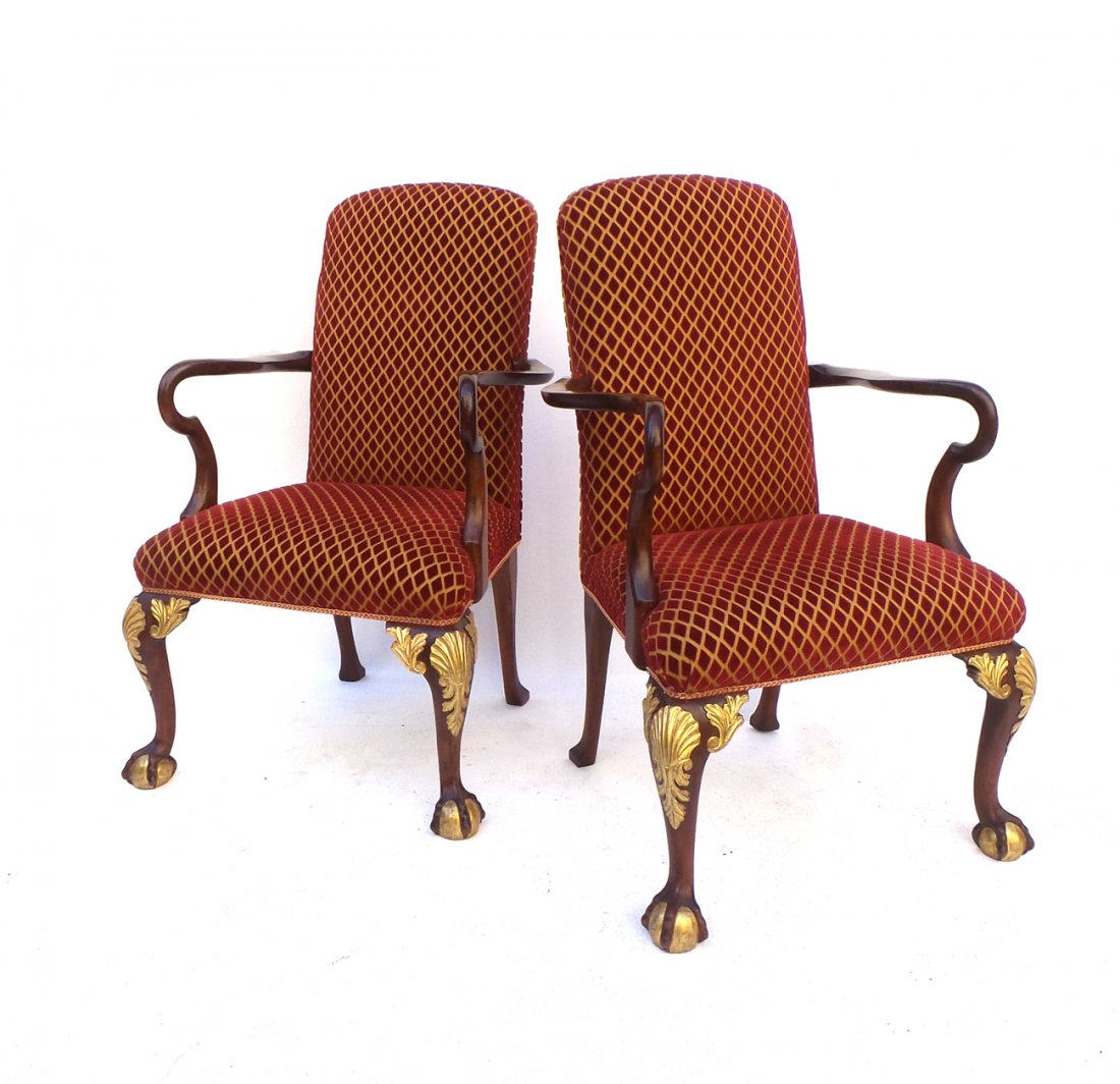 Pair of Chippendale-Style Armchairs (1 of 8)