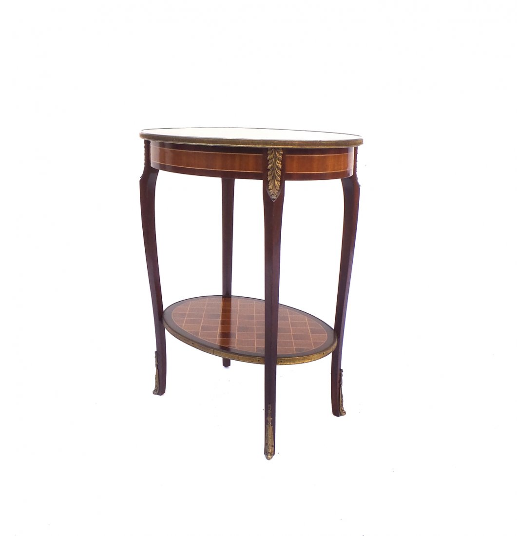 French Parquetry Two-Tier Table (1 of 7)