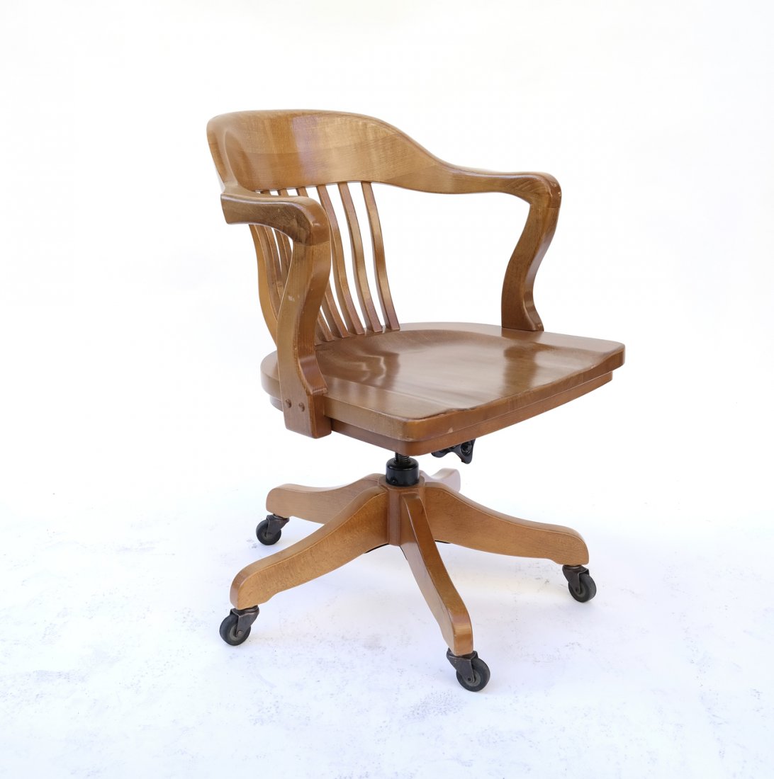 Oak Swivel Desk Chair (1 of 6)