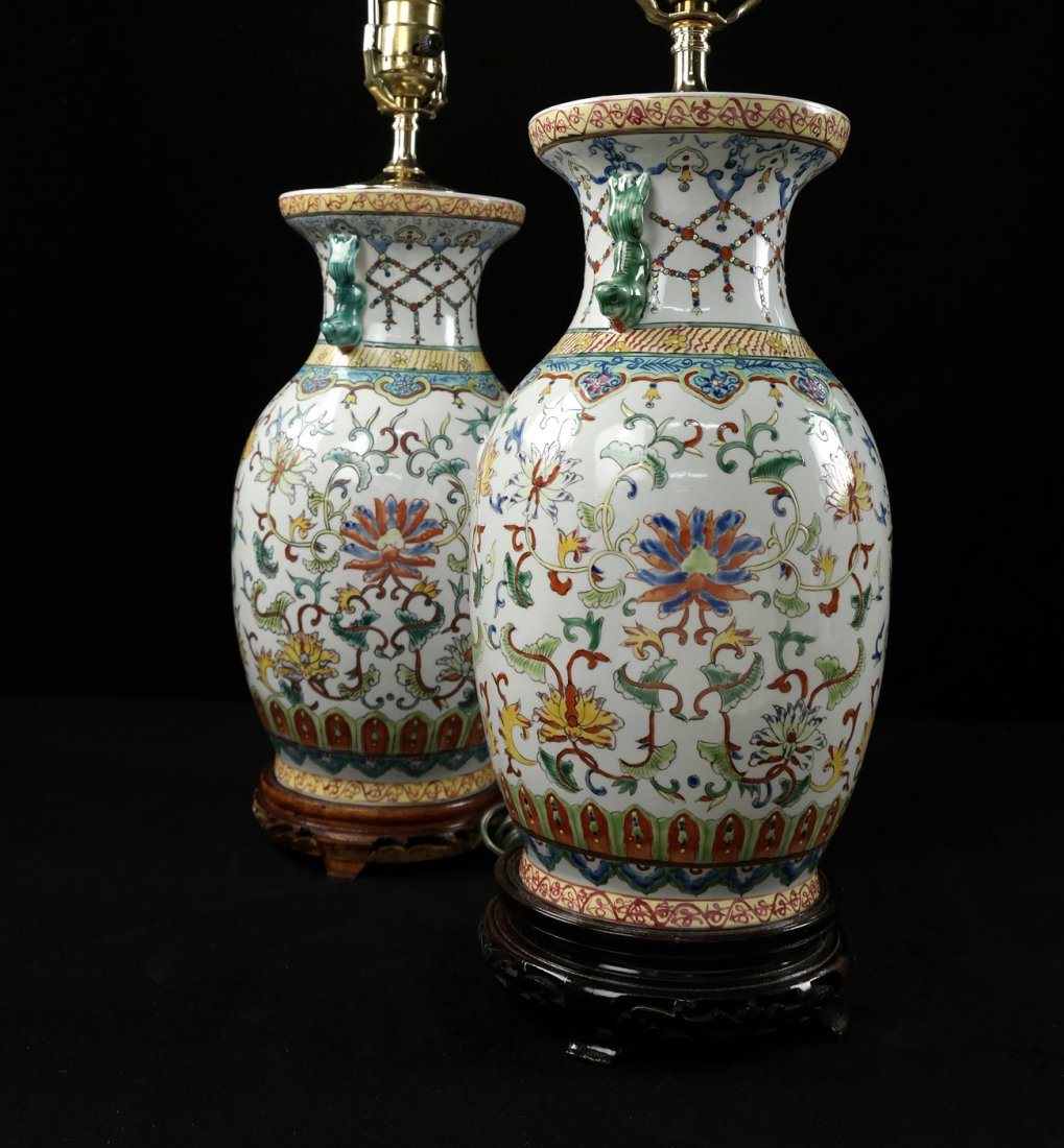 Pair of Asian Decorated Lamps (1 of 8)