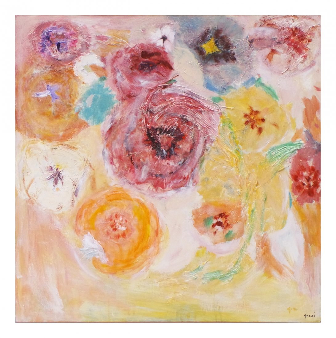 Gizzi, Oil on Masonite -Abstract Flowers (1 of 4)