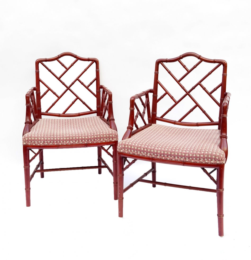 Set of Four Yale Burge Style Arm Chairs (1 of 4)