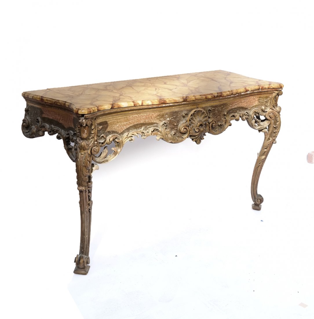 French-Style Faux Marble Wall Console (1 of 6)