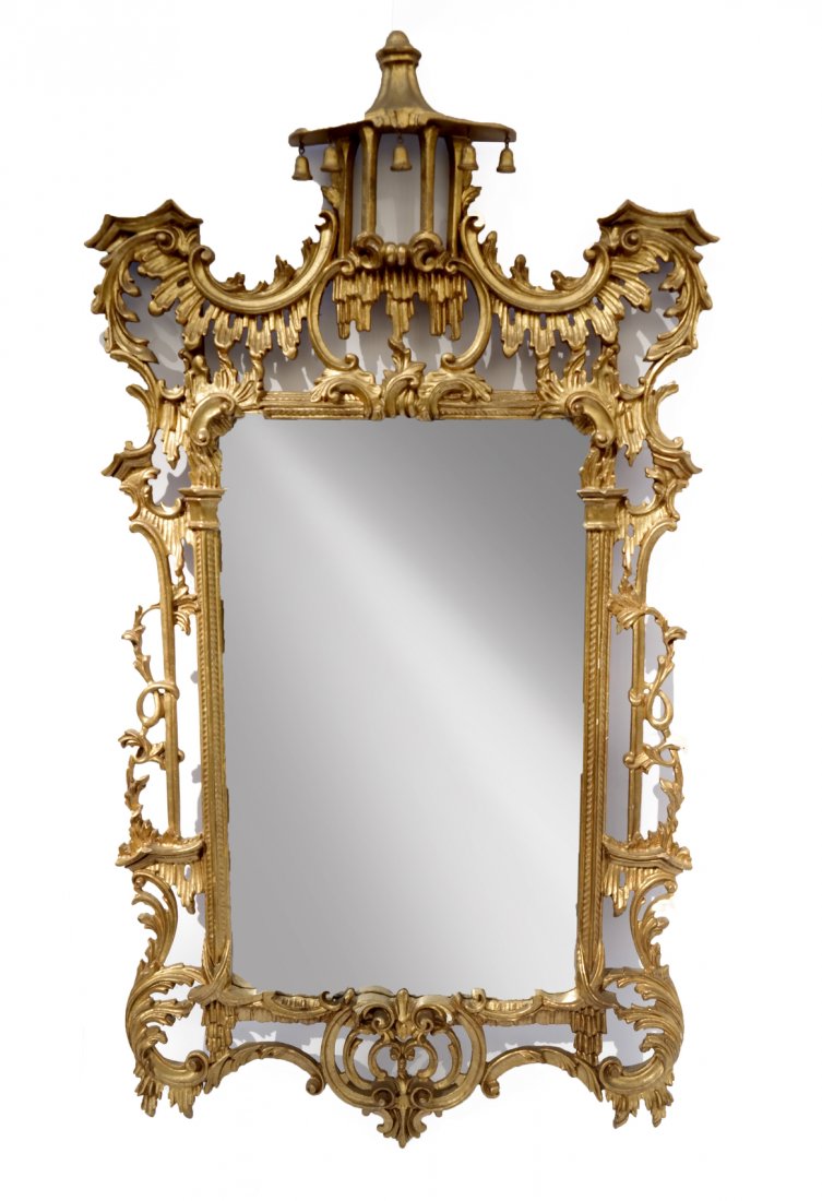 Ornate Chinoiserie-Style Mirror (1 of 4)