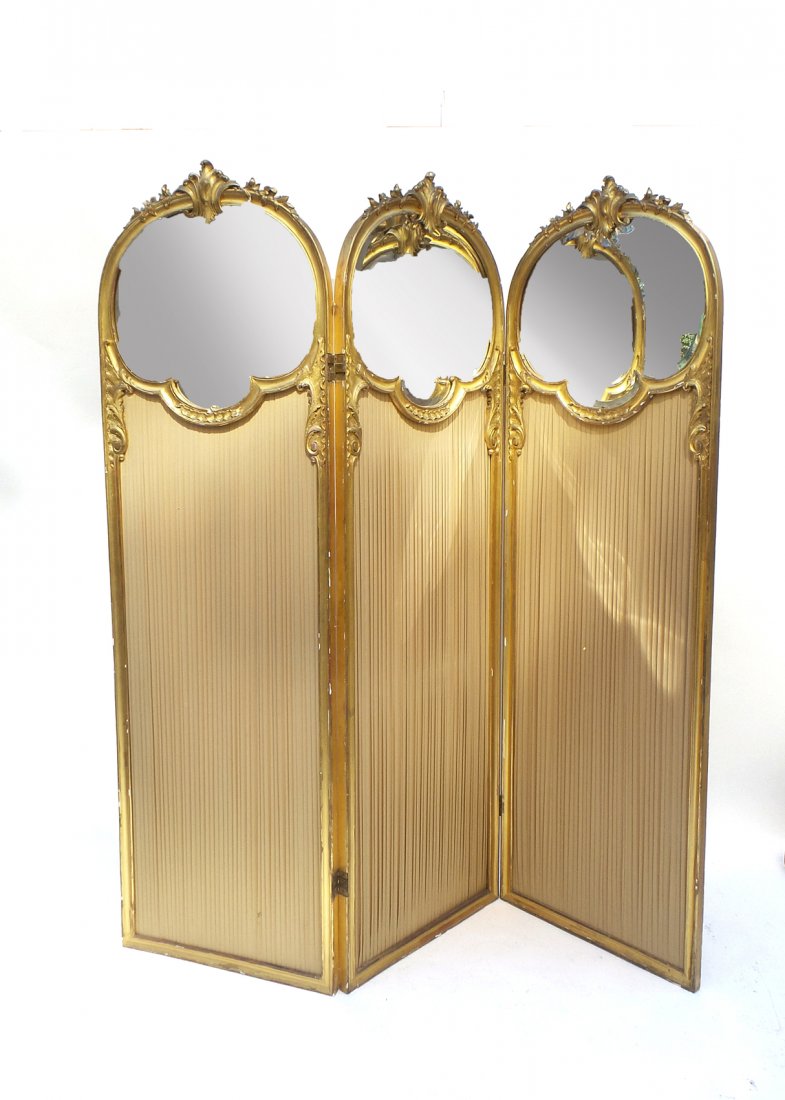 Belle Époque Gilt Wood 3-Fold Screen (1 of 6)