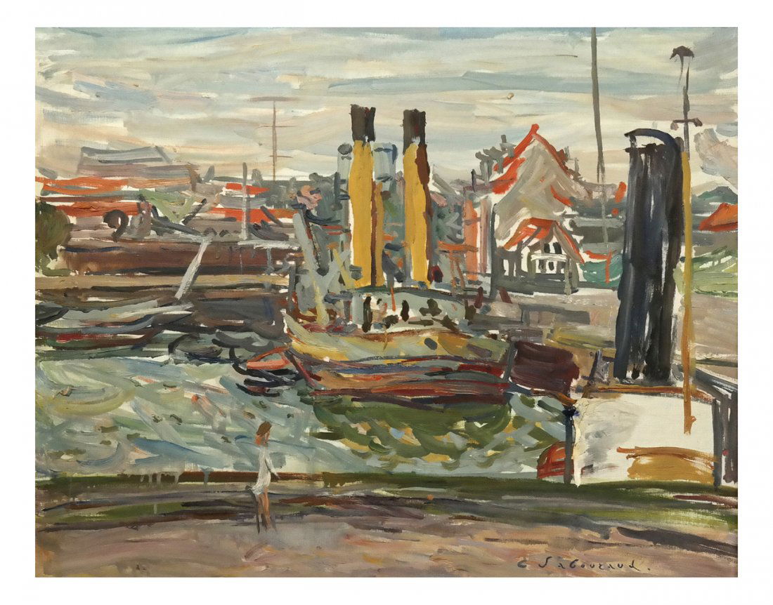 Emile Sabouraud, Port Scene (1 of 2)