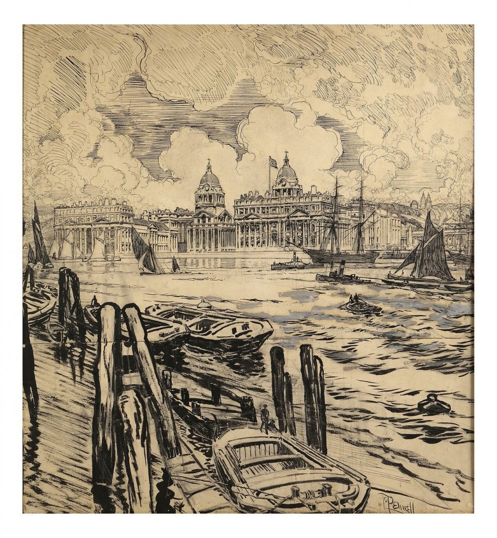 Joseph Pennel, Dock Scene (1 of 6)