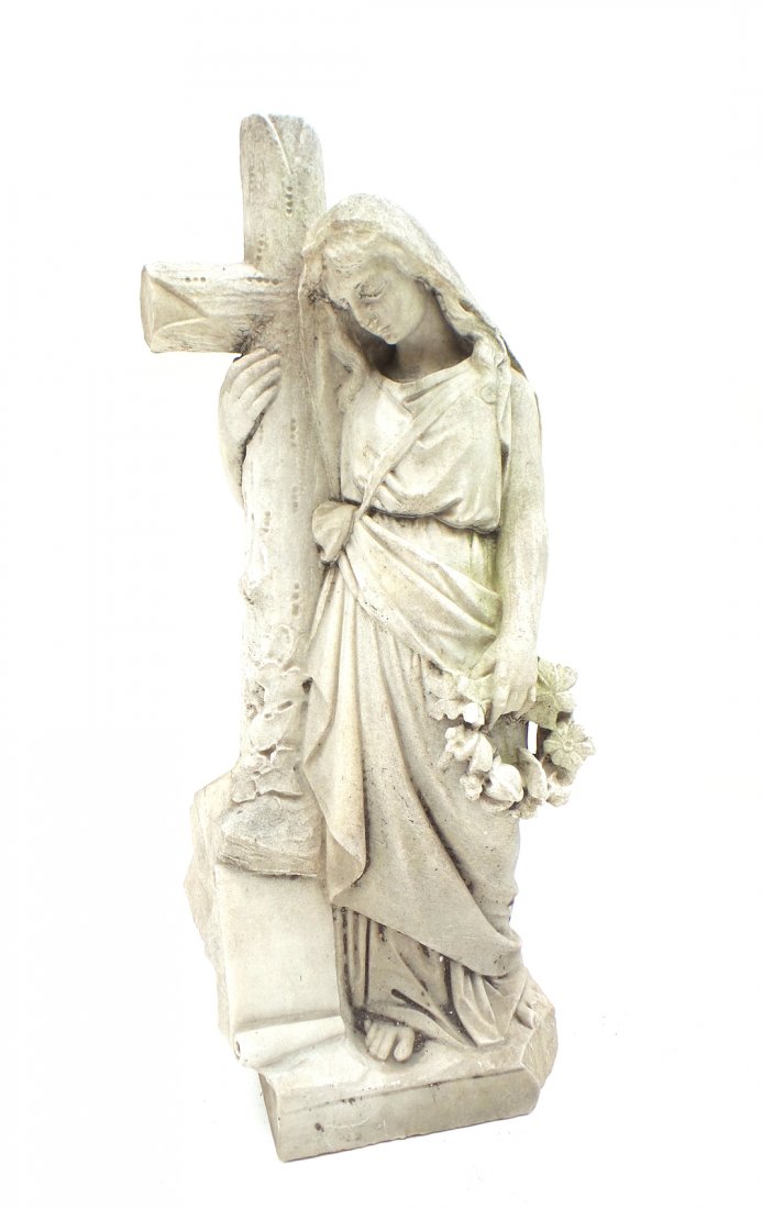 Limestone Sculpture, Girl With Cross (1 of 7)