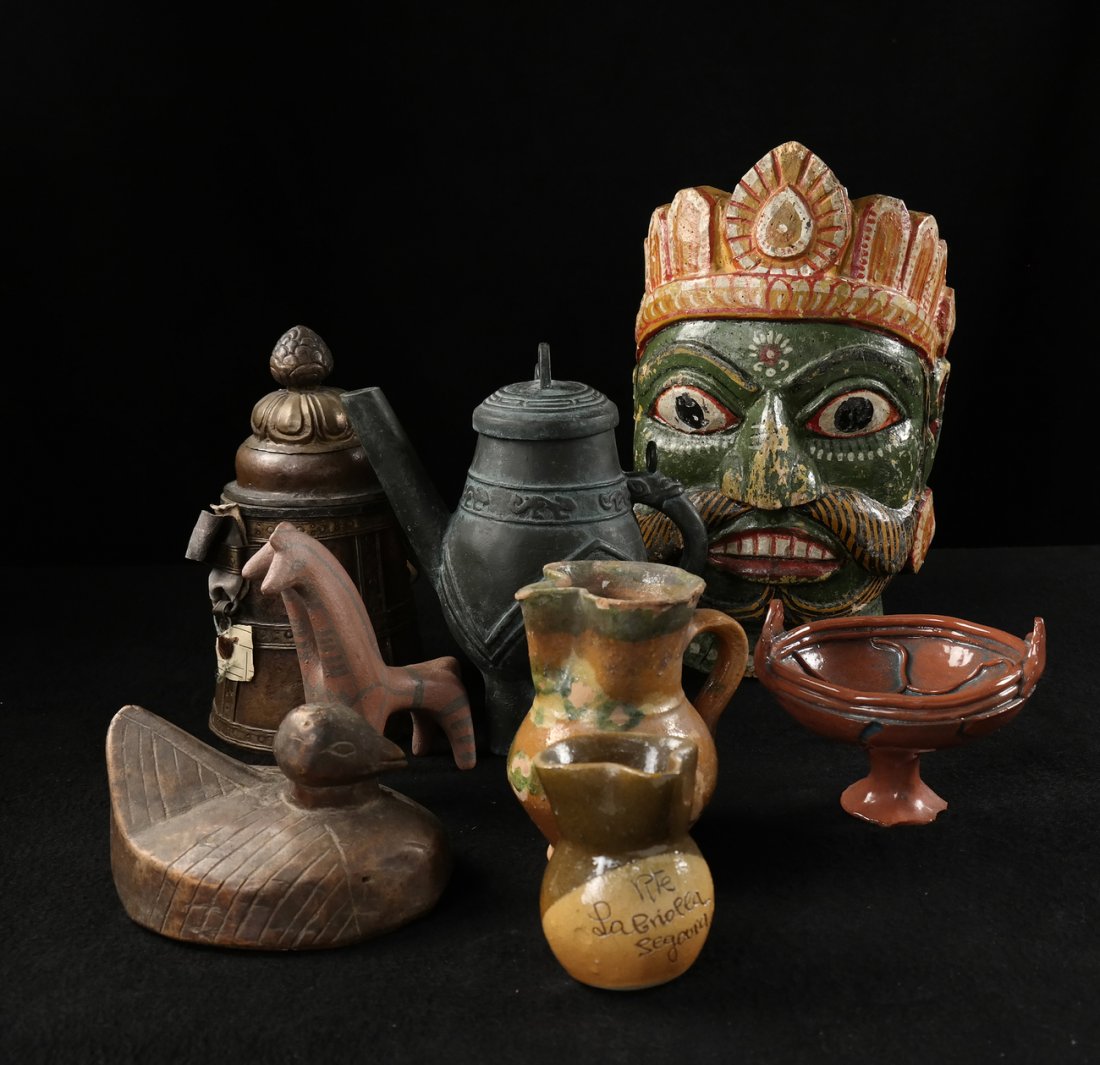 Eight Assorted Items, Carvings, more (1 of 3)