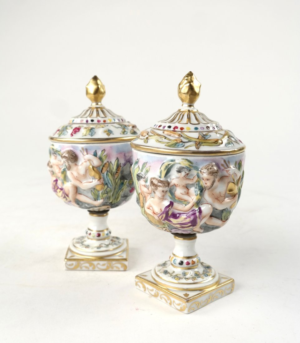 Pair of Capodimonte Urns (1 of 4)