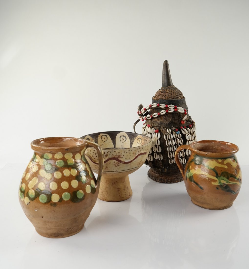 Lot of 4 Pottery and Woven Vessels (1 of 6)