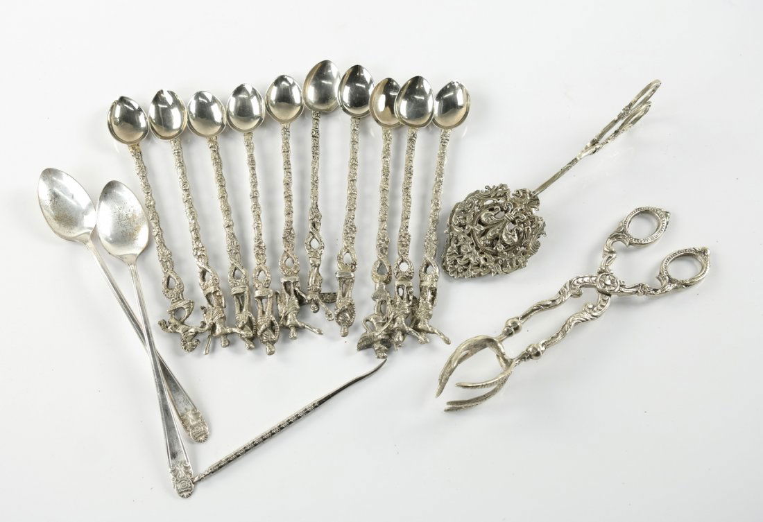 Ornate Ice Tea Spoons and Tongs (1 of 5)