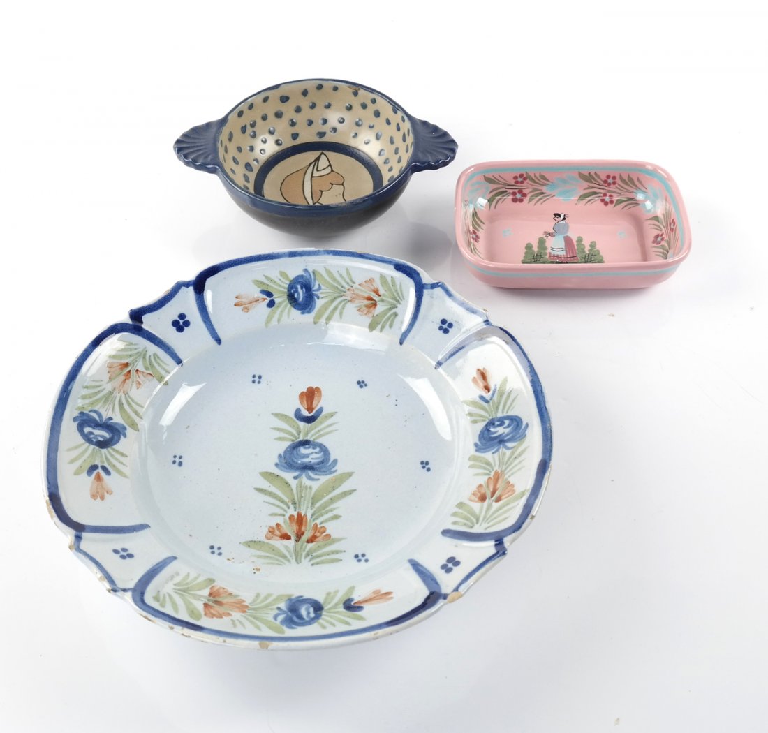 Lot of 3 Quimper French Pottery (1 of 5)