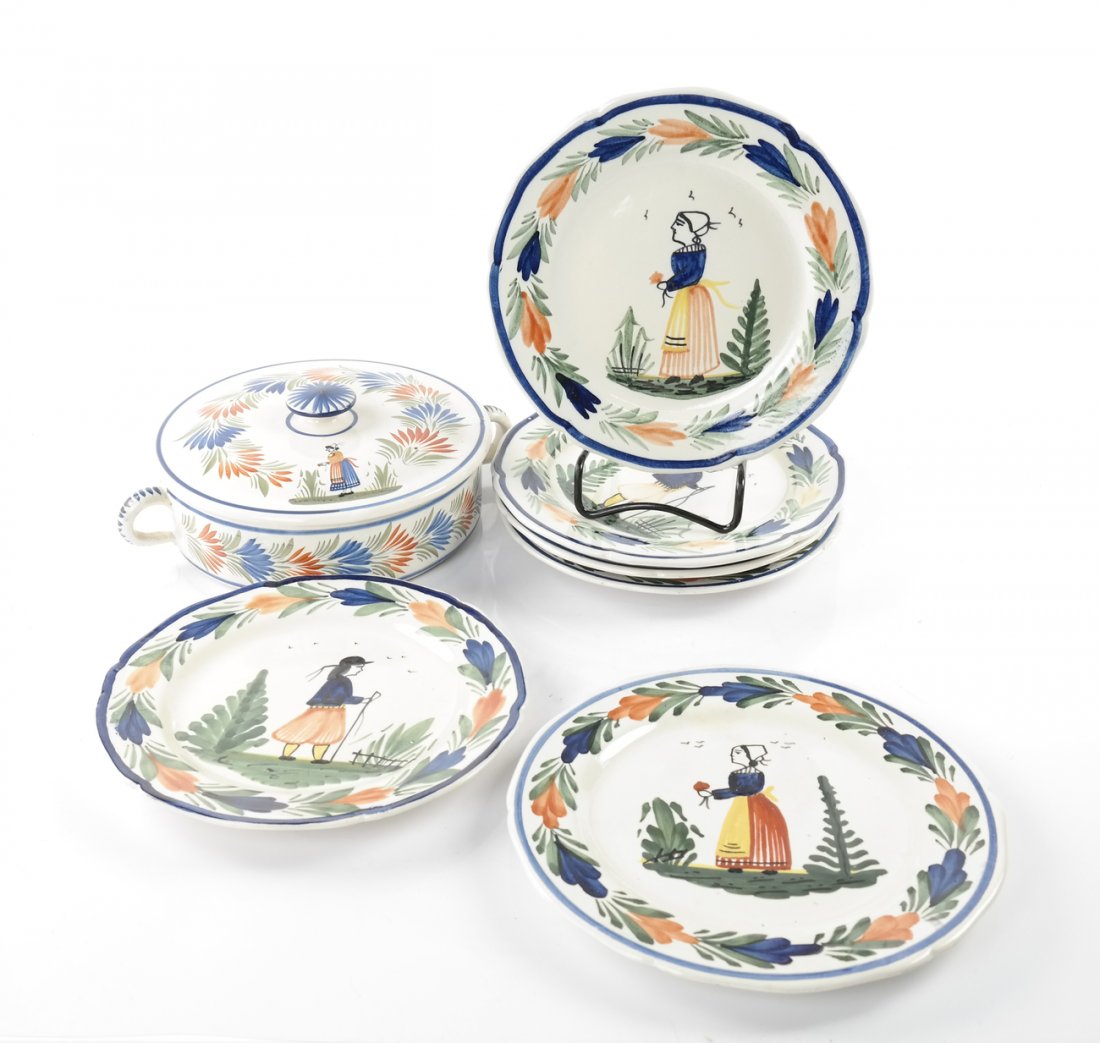 Lot of 7 Quimper French Pottery (1 of 5)