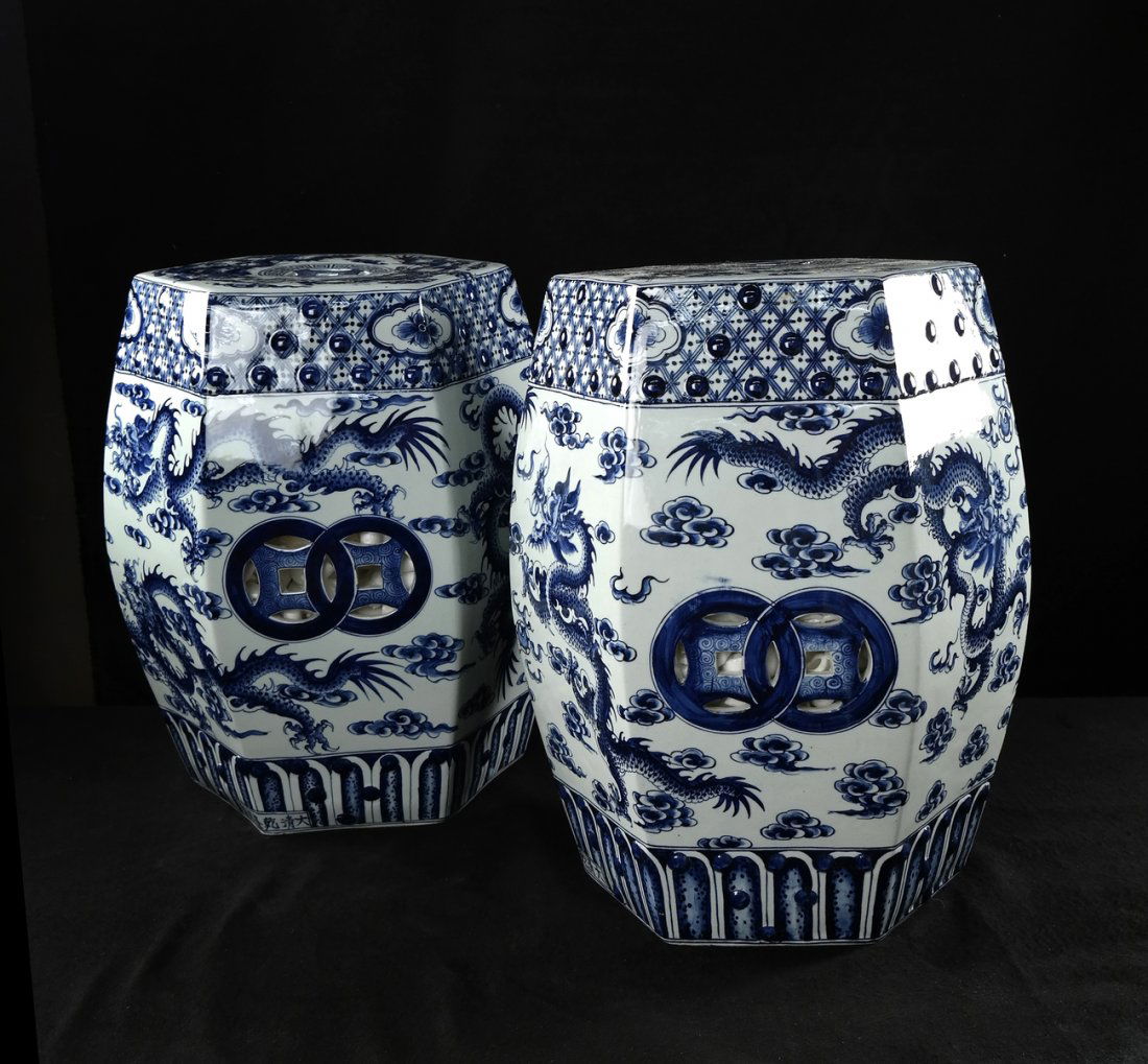 Pair of Asian Garden Seats (1 of 6)