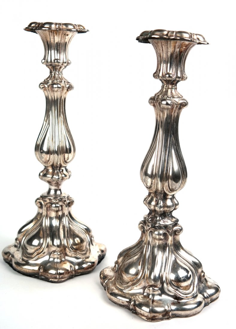 Two Art Nouveau Silver Candlesticks (1 of 4)