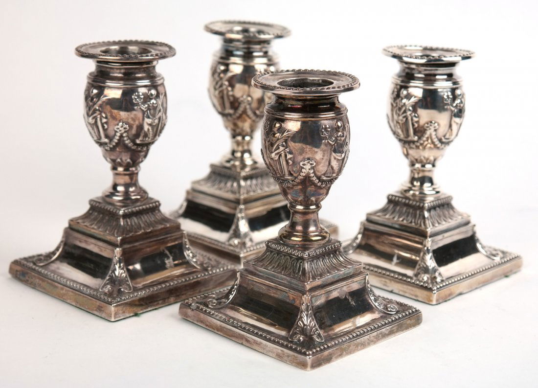 Four Neoclassical Sterling Candlesticks (1 of 5)