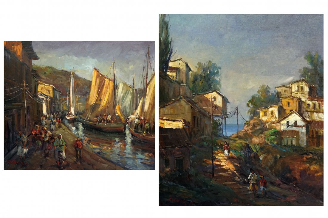 Calderon, Two Coastal Village Scenes (1 of 8)