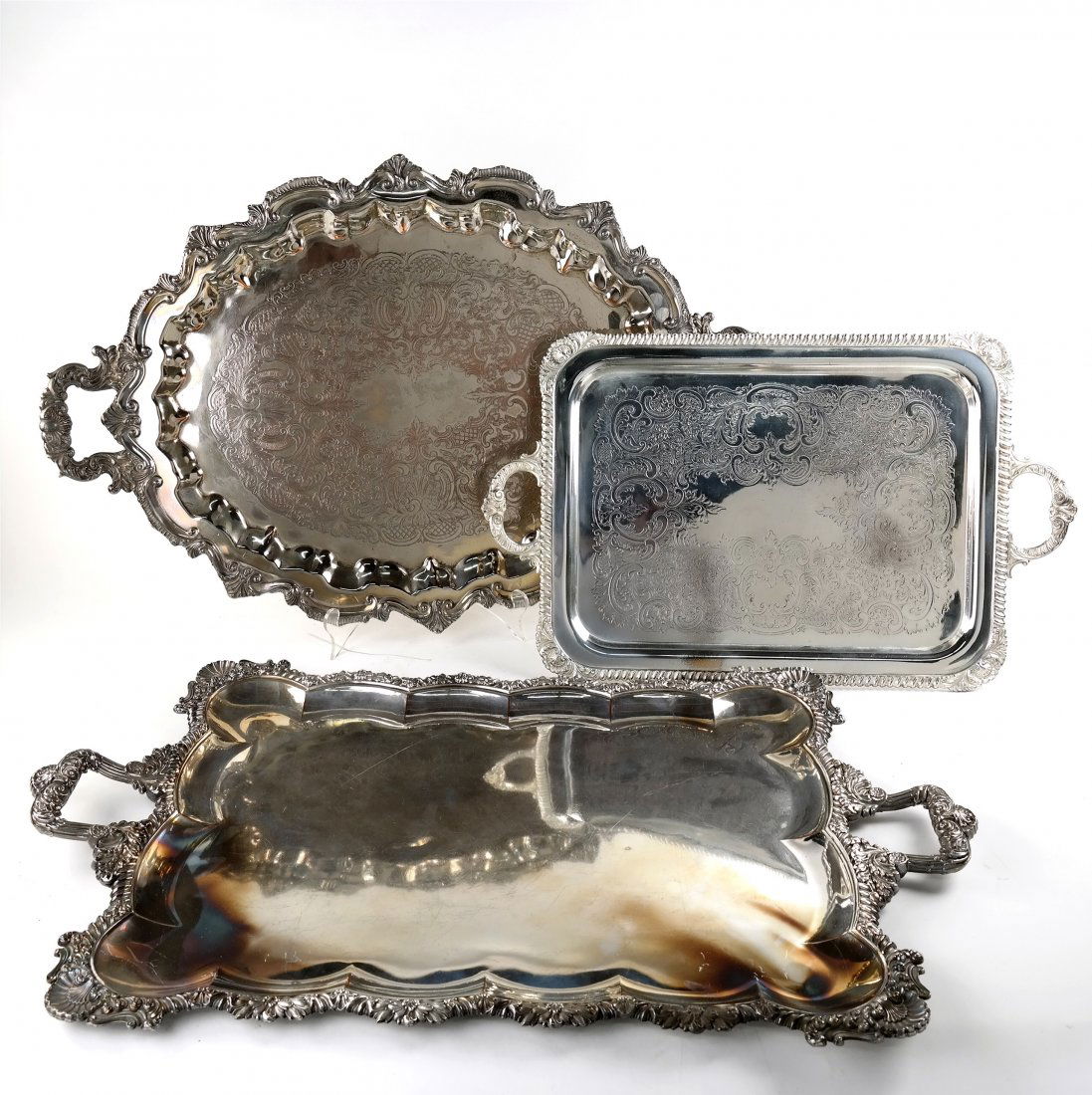 3 Large English Silver Plate Platters (1 of 5)