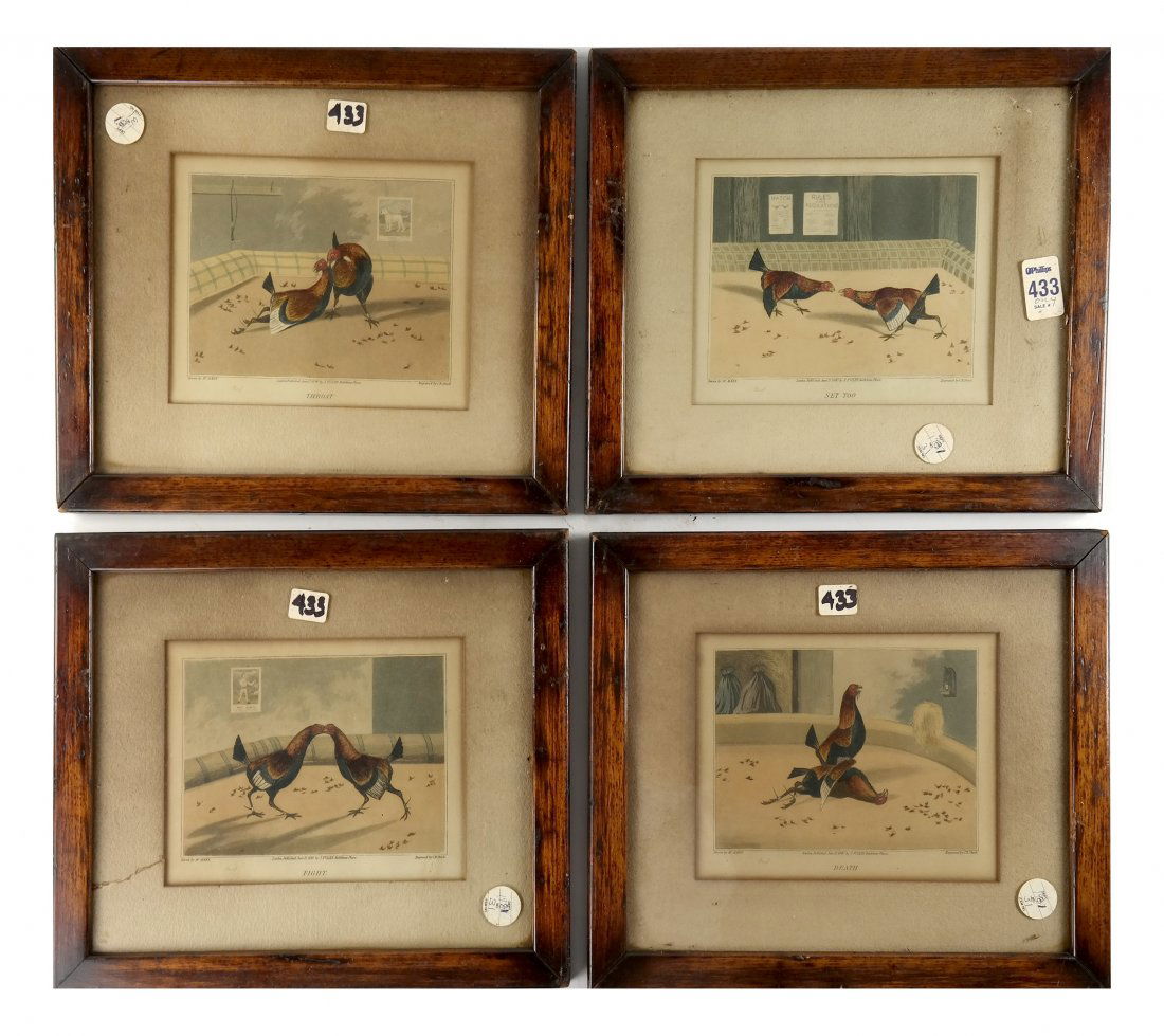 Four Cock Fight Engravings (1 of 7)