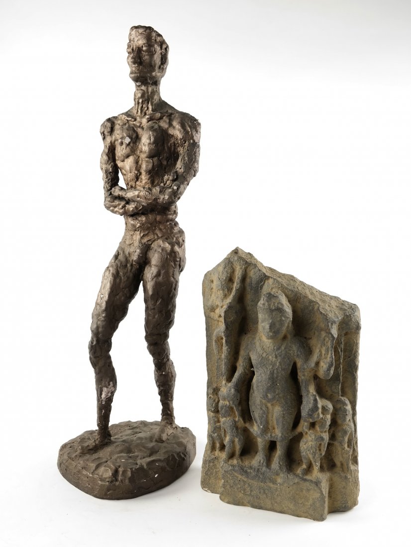 Plaster Sculptures: Man and a Deity (1 of 7)