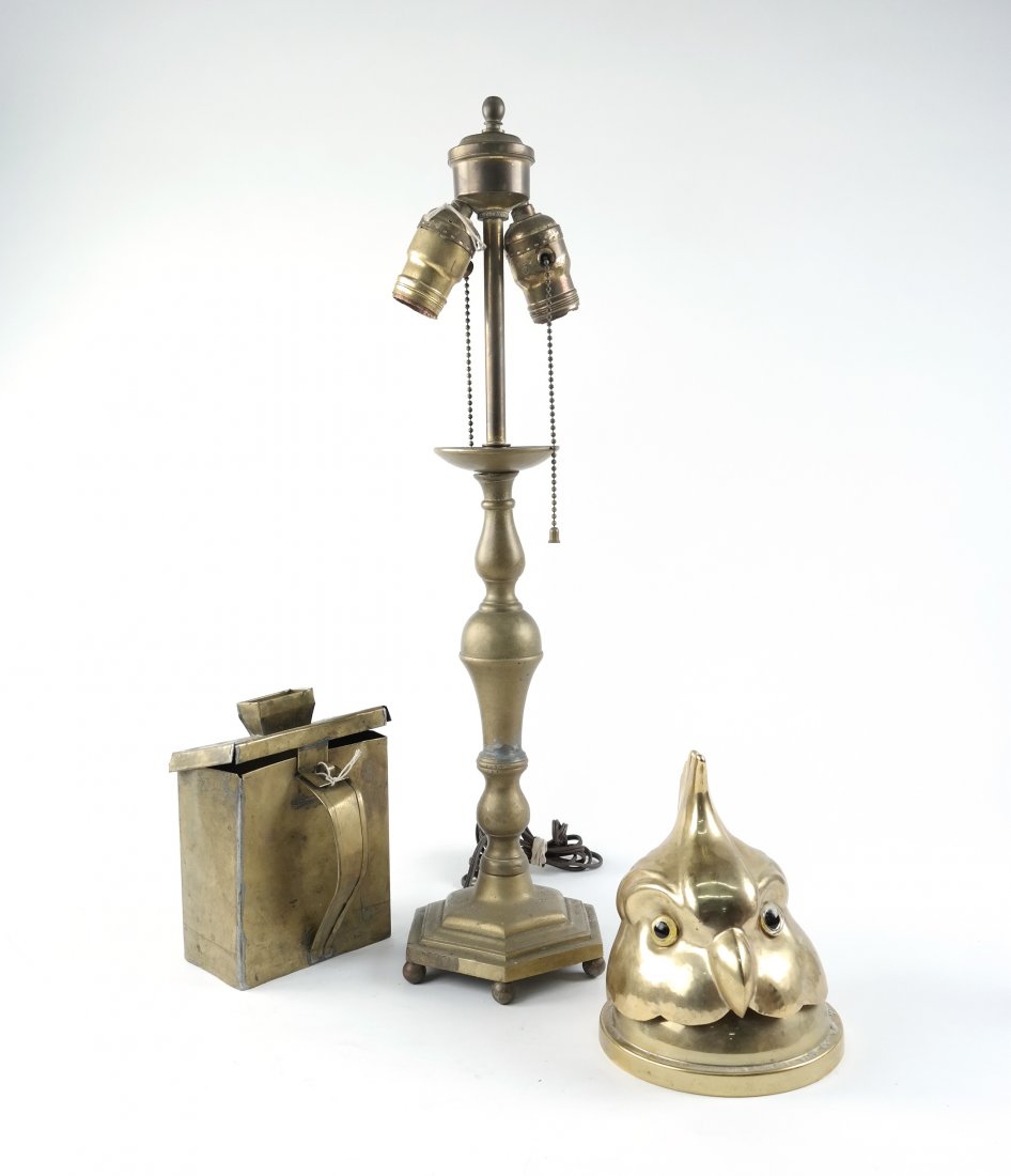 Three Brass Items, Lamp and Two Boxes (1 of 5)