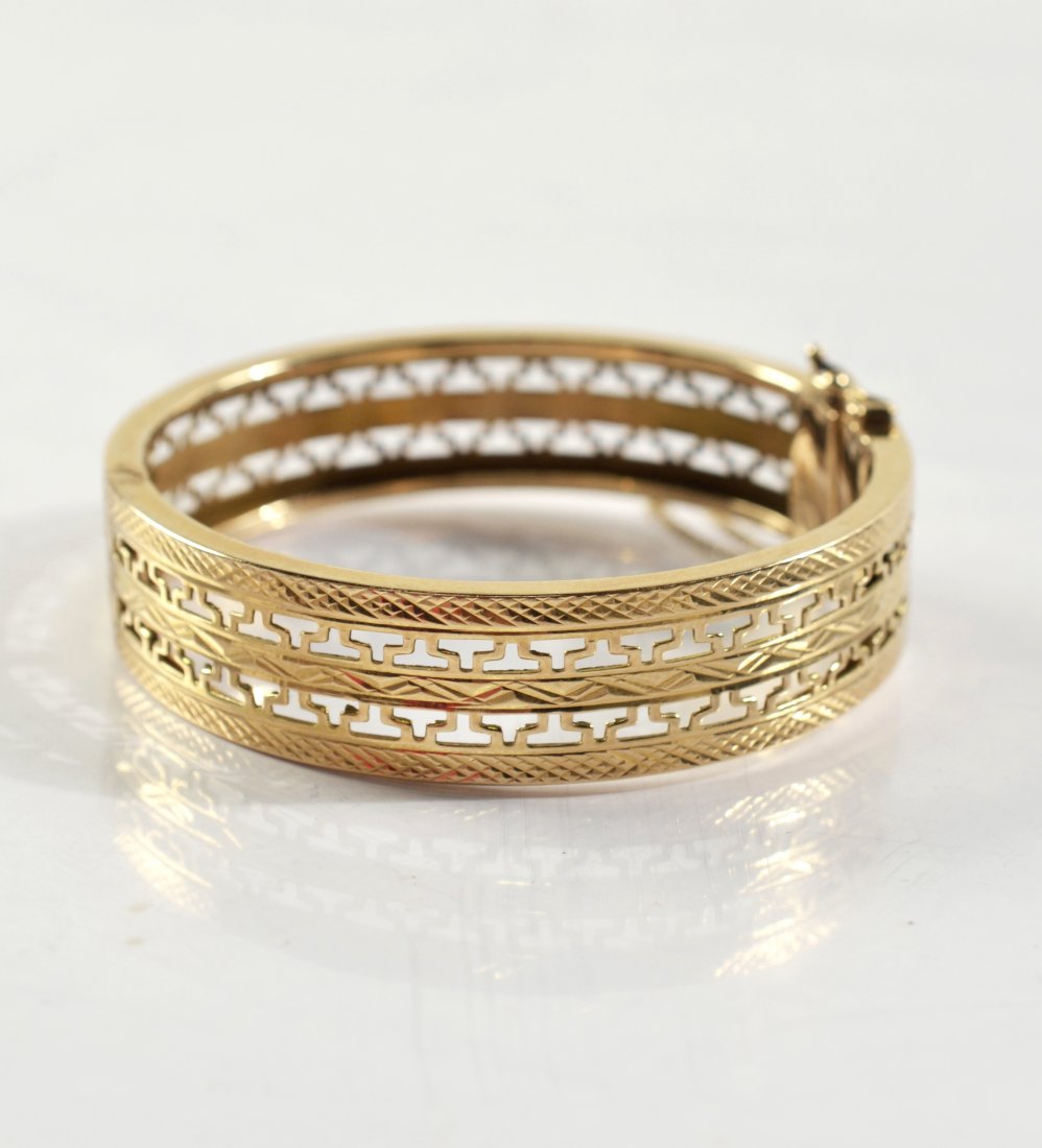 14k Gold Hinged Bangle Bracelet (1 of 5)