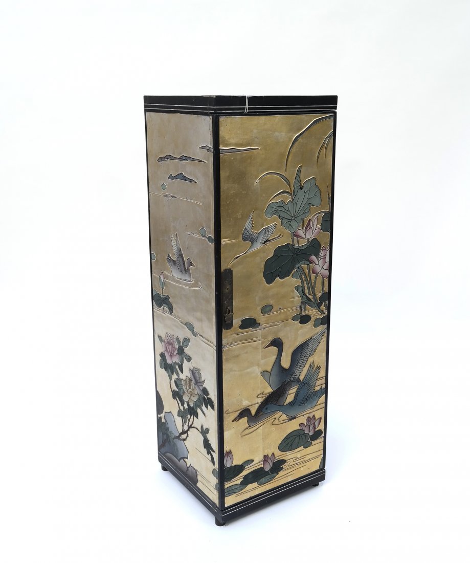 Chinoiserie-Style Pedestal Cabinet (1 of 7)