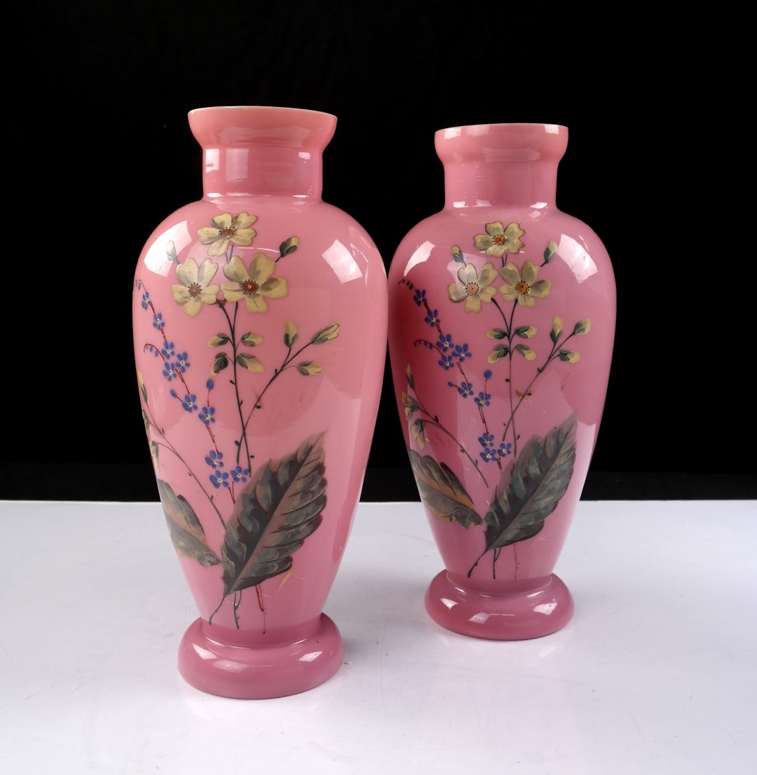 Pair of Cased Milk Glass Vases (1 of 4)