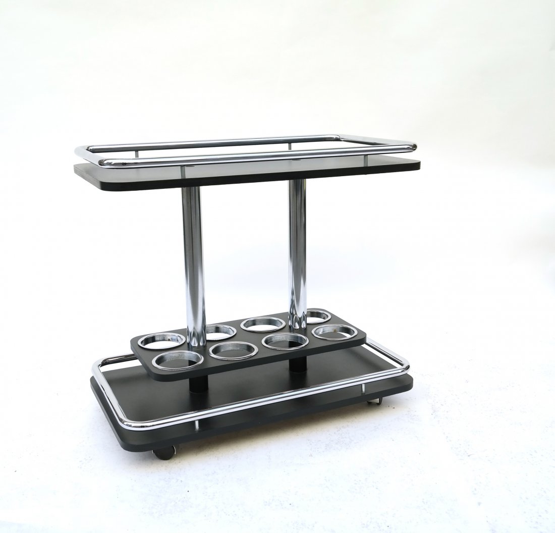 Modern Black and Chrome Service Cart (1 of 7)