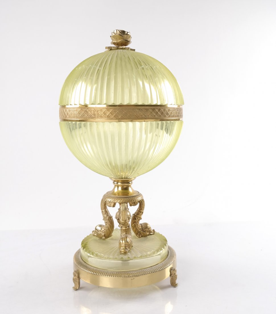 Gilt Brass and Glass Covered Urn (1 of 10)