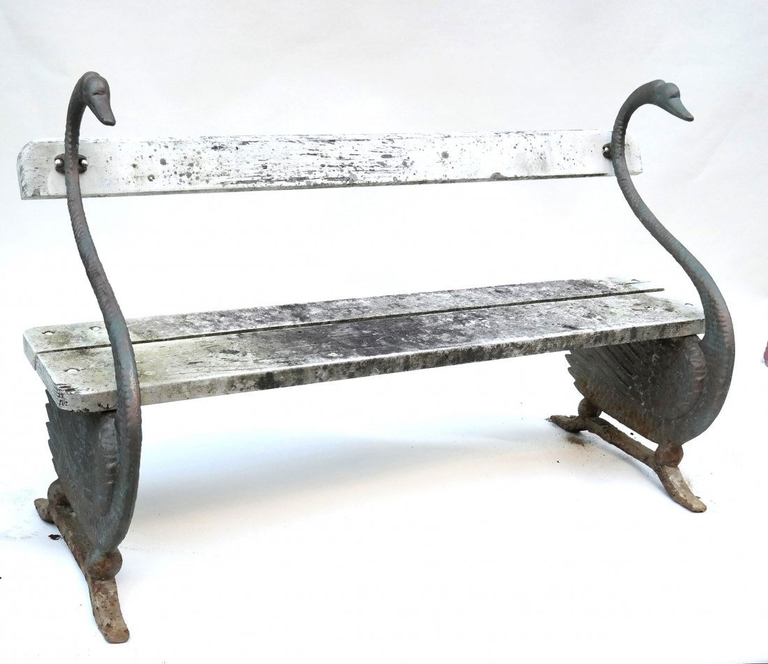 Pair of Swan-Form Garden Benches (1 of 7)