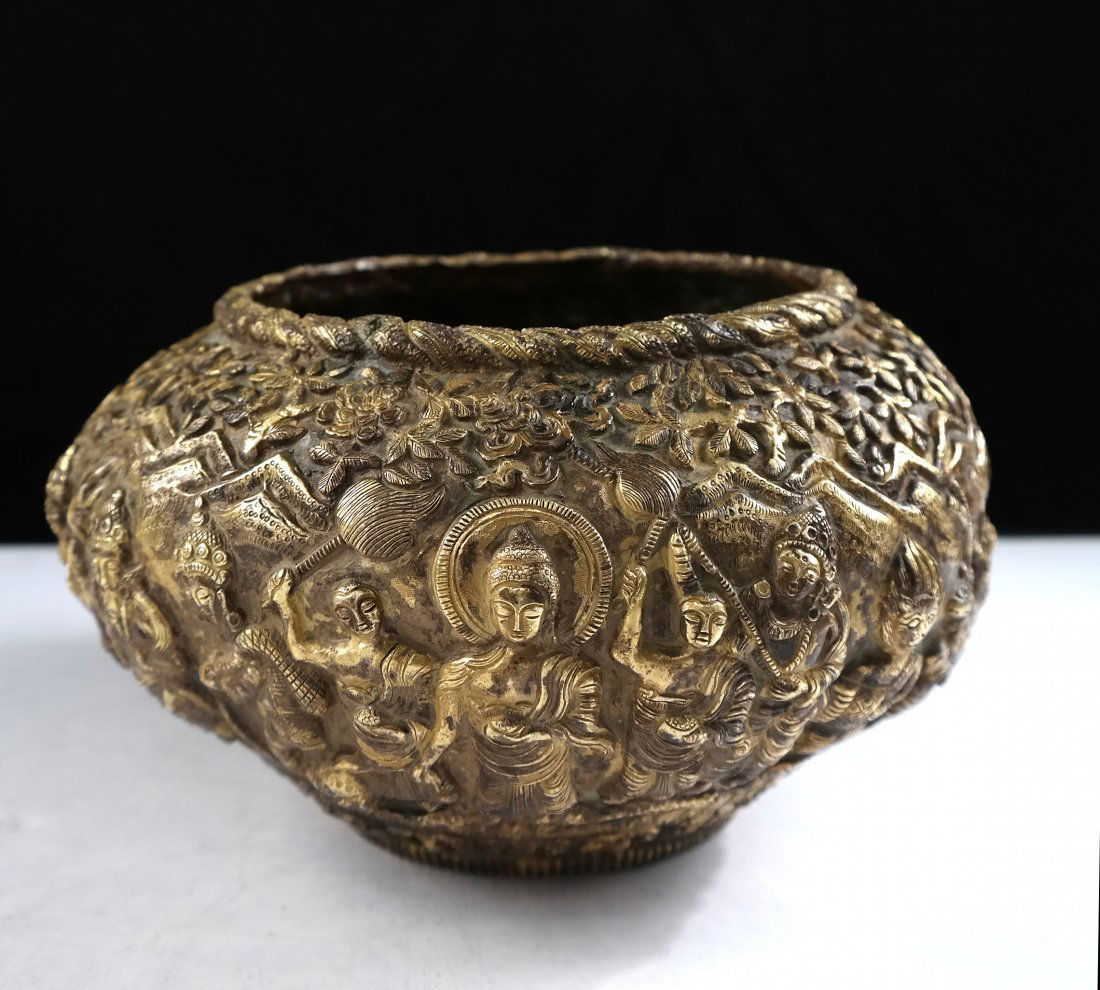 Gilt Bronze Figurative Bowl (1 of 5)