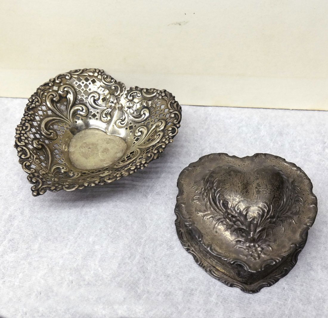 Sterling Silver Gorham Heart Tray & Box (1 of 2)