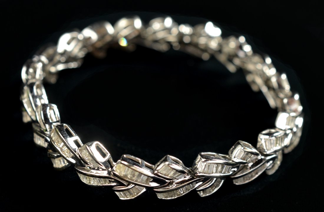 White Gold and Baguette Diamond Bracelet (1 of 10)