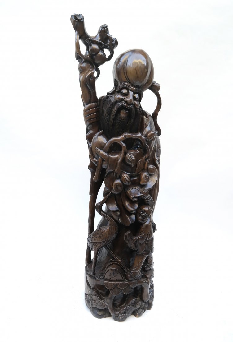 Large Carved Wood Chinese Figure (1 of 8)