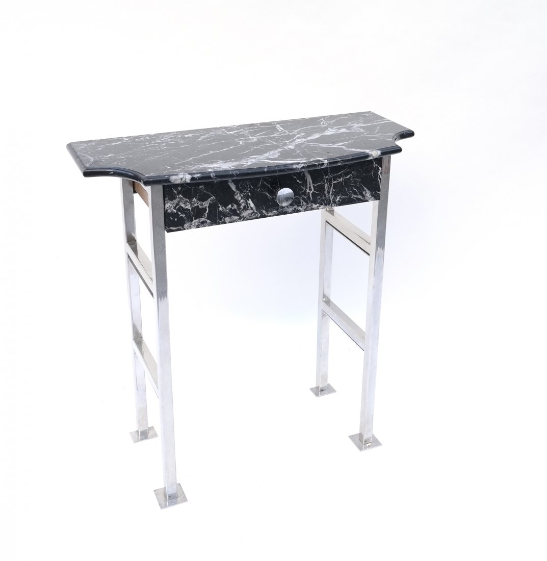 Chrome and Marble Small Console Table (1 of 5)