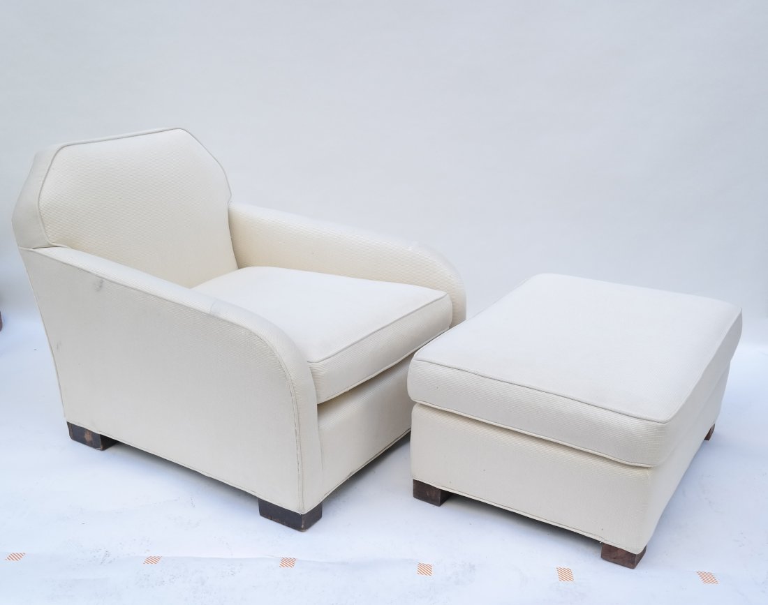 Low Upholstered Chair and Ottoman (1 of 5)