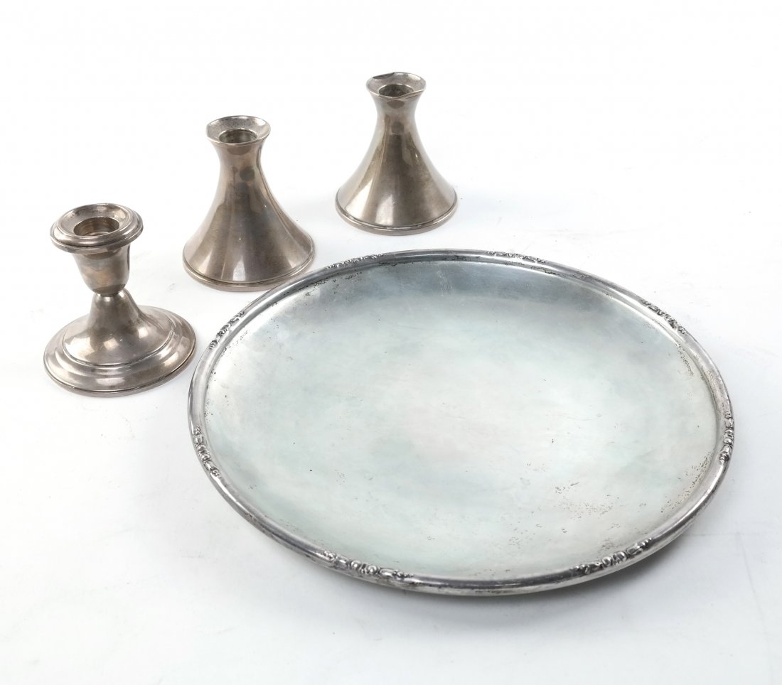 Sterling Silver Charger & Candle Holders (1 of 7)